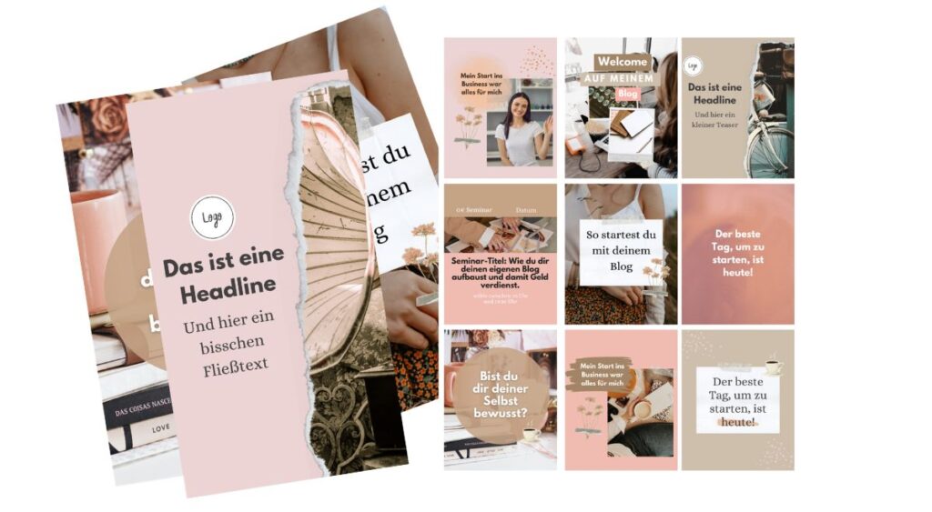 Feed Design Vintage Instagram Design Templates 9 Sets in verschiedenen Stilen und Stimmungen