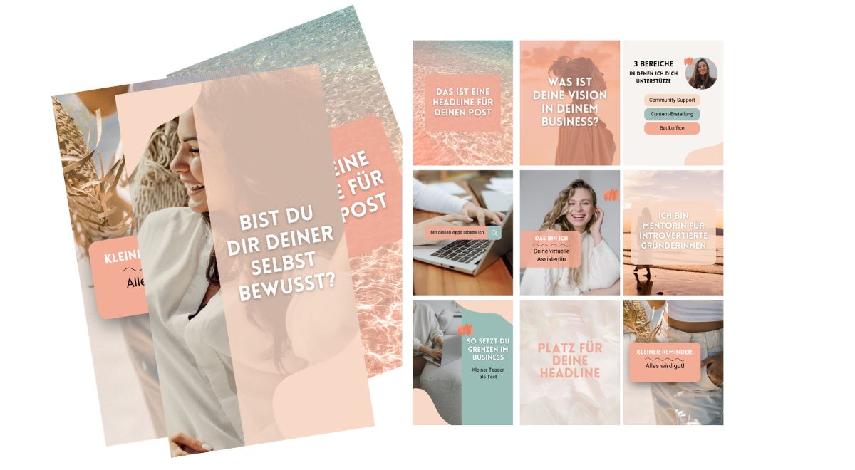 Templates Instagram Happy summer Design Templates Vorlagen für Canva Bearbeitung Branding auf Instagram bringen