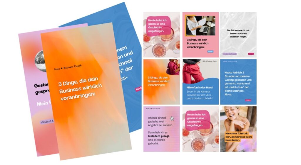 Feed Design Bunt Modern Instagram Design Templates 9 Sets in verschiedenen Stilen und Stimmungen