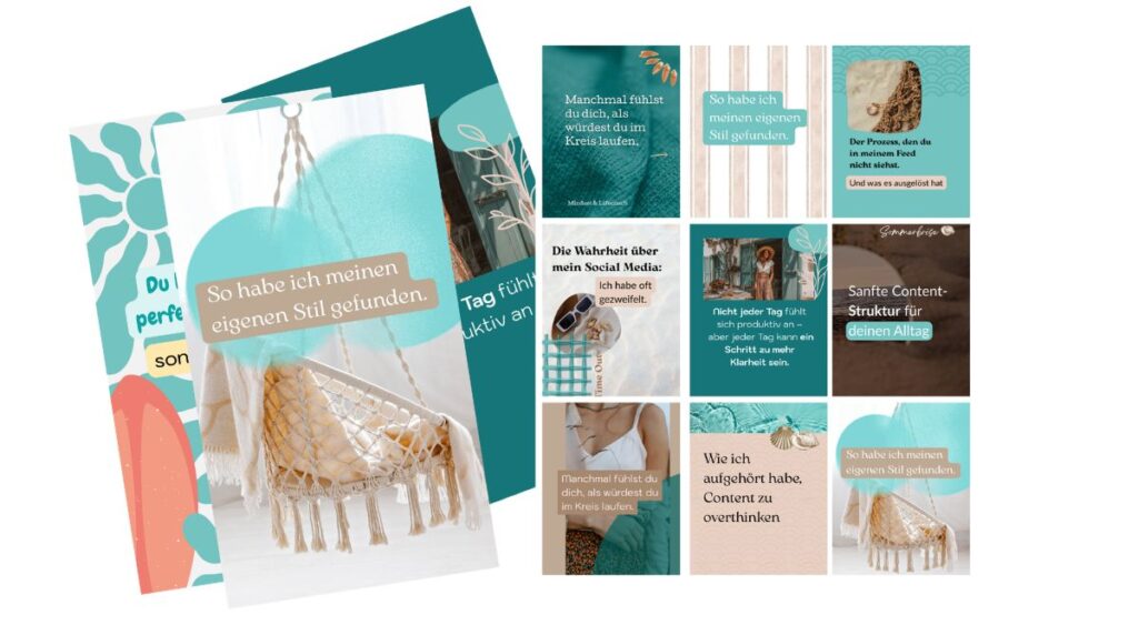Feed Design Boho Instagram Design Templates 9 Sets in verschiedenen Stilen und Stimmungen