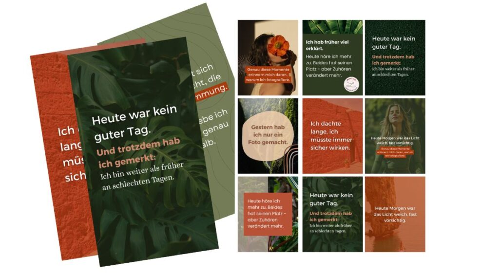 Feed Design Natürlich Earthy tiefgründig Instagram Design Templates 9 Sets in verschiedenen Stilen und Stimmungen
