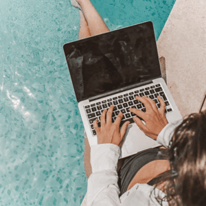 Laptop Pool Branding Vibe