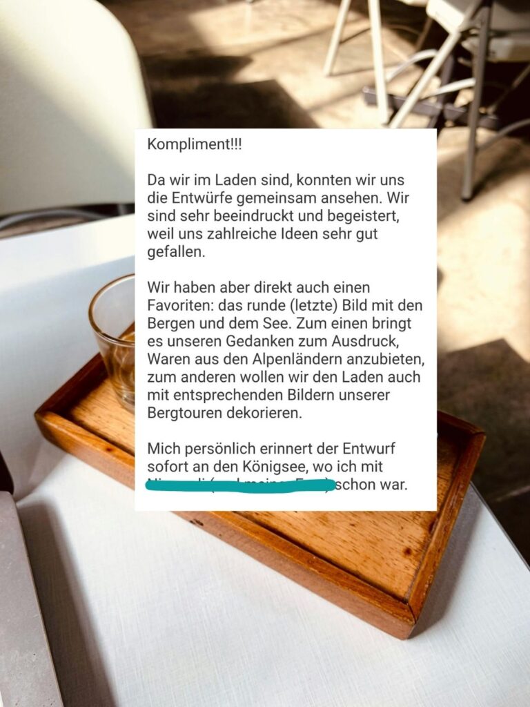 Referenz und Feedback Janina Peters für Cafe Niaz