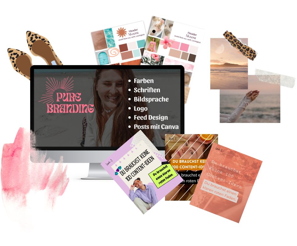 Mockup von Branding Onlinekurs Pure Branding für Brand Design und Feed Design